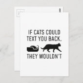 Carte Postale Si les chats pouvaient envoyer un texte (Devant / Derrière)