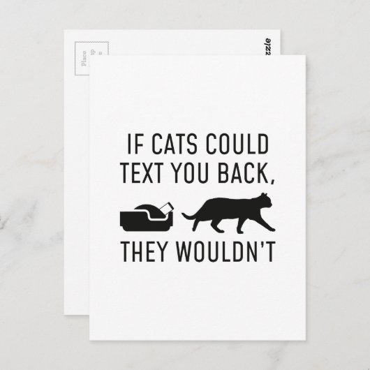 Carte Postale Si les chats pouvaient envoyer un texte (Devant / Derrière)