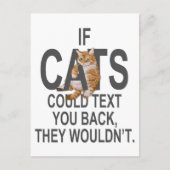 Carte Postale Si les chats pouvaient vous renvoyer un texto, ils (Devant)