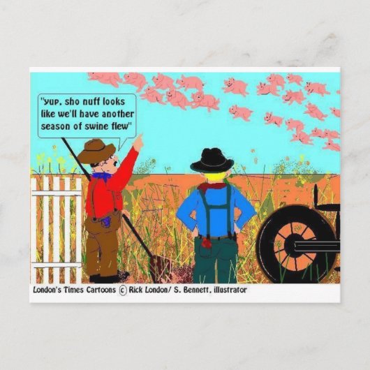 Carte Postale Si les cochons volaient Cadeaux et objets de colle (Devant)