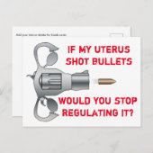 Carte Postale Si Mon Uterus Tire Des Bullets Pro Choix (Devant / Derrière)