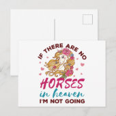 Carte Postale Si pas de chevaux dans le Ciel Je ne vais pas Chev (Devant / Derrière)