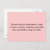 Carte Postale Si Romeo venait de... (Devant / Derrière)