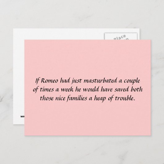 Carte Postale Si Romeo venait de... (Devant / Derrière)