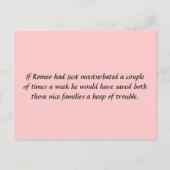 Carte Postale Si Romeo venait de... (Devant)