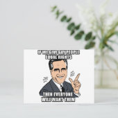CARTE POSTALE SI ROMNEY DONNE AUX HOMOSEXUELS DES DROITS ÉGAUX A (Debout devant)