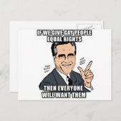 CARTE POSTALE SI ROMNEY DONNE AUX HOMOSEXUELS DES DROITS ÉGAUX A (Devant / Derrière)