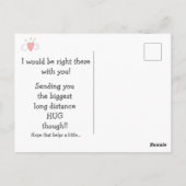 Carte Postale Si seulement je pouvais voler... Câlin à distance  (Dos)