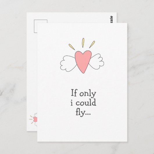 Carte Postale Si seulement je pouvais voler... Embrasse longue d (Devant / Derrière)