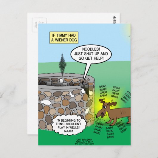 Carte Postale Si Timmy avait un chien plus Wiener (Devant / Derrière)