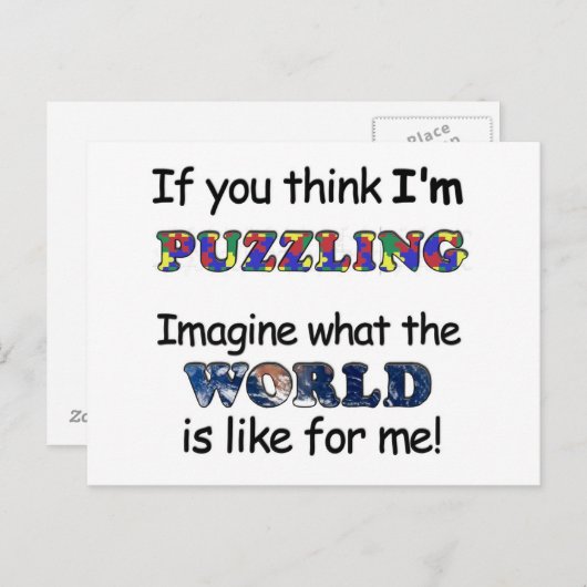 Carte Postale Si tu penses que je suis perplexe (Devant / Derrière)