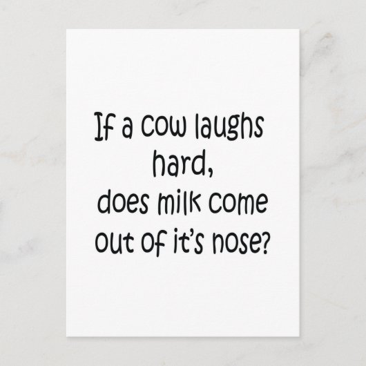Carte Postale Si une vache rit fort (Devant)