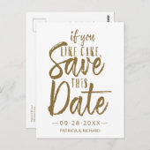 Carte Postale Si Vous Aimez Gâteau Enregistrer Cette Date Mariag (Devant / Derrière)