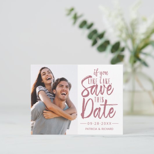 Carte Postale Si Vous Aimez Gâteau Enregistrer Cette Date Photo (Debout devant)