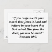 Carte Postale "Si vous confessez avec votre bouche que Jésus est (Devant / Derrière)