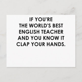 CARTE POSTALE SI VOUS ÊTES LE MONDE MEILLEUR ENSEIGNANT ANGLAIS.