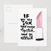 Carte Postale Si Vous Êtes Triste Ajoutez Plus De Lipstick Et Al (Devant / Derrière)