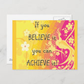 Carte Postale Si vous le croyez, vous pouvez le réaliser! (Devant / Derrière)