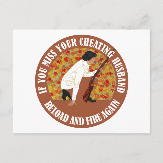 Carte Postale Si vous manquez votre mari tricheur, recharger et (Devant)
