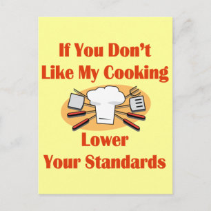 Carte Postale Si vous n'aimez pas ma Cuisine abaisser vos normes