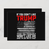 Carte Postale Si Vous N'Aimez Pas Trump Alors Vous Ne Me Serez P (Devant / Derrière)