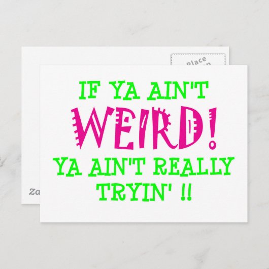 Carte Postale si vous n'est pas ÉTRANGE ! (Devant / Derrière)