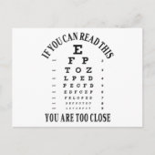 Carte Postale Si vous pouvez lire ceci vous êtes trop près (Devant)
