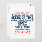 Carte Postale Si vous pouvez regarder dans les graines du temps (Devant / Derrière)