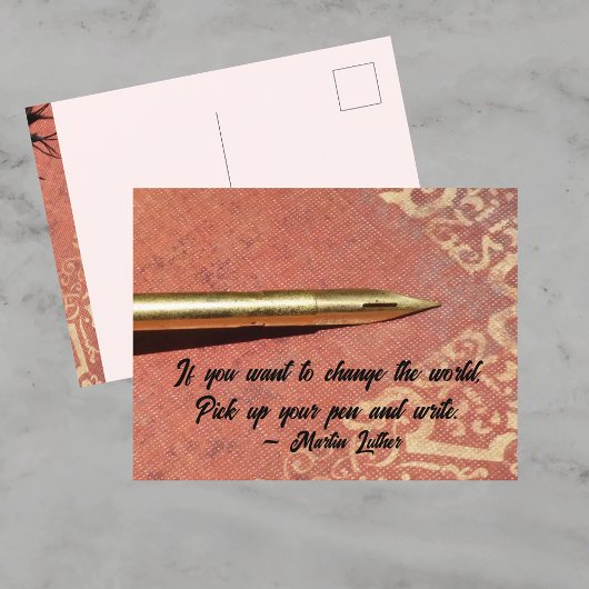 Carte Postale Si vous voulez changer la citation d'écriture mond
