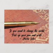 Carte Postale Si vous voulez changer la citation d'écriture mond (Devant)