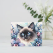 Carte Postale Siamese Cat Among Orchids (Debout devant)