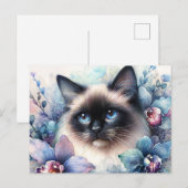 Carte Postale Siamese Cat Among Orchids (Devant / Derrière)