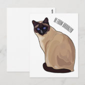 Carte Postale Siamese cat cartoon (Devant / Derrière)