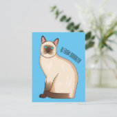 Carte Postale Siamese cat cartoon (Debout devant)