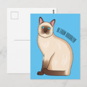 Carte Postale Siamese cat cartoon (Devant / Derrière)