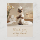 Carte Postale Siamese Cat in Spa Thank you (Devant)
