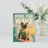 Carte Postale Siamese Cat surf (Debout devant)