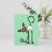 Carte Postale Siamese Cat Yarn Thief (Debout devant)