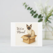 Carte Postale Siamese Chat Moving House faire-part (Debout devant)