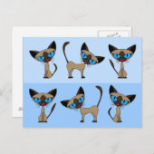 Carte postale Siamese Times Trois (Devant / Derrière)