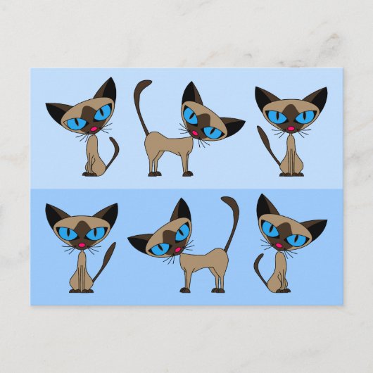 Carte postale Siamese Times Trois (Devant)