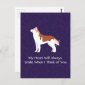 Carte Postale Siberian Husky - Rouge - Penser à votre design (Devant / Derrière)