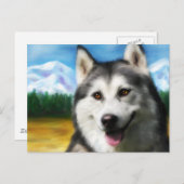 Carte Postale Sibérie Husky Chig Art - Solaire (Devant / Derrière)