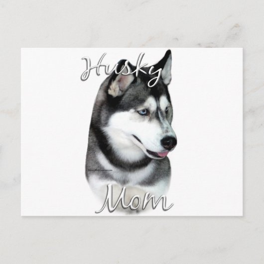 Carte Postale Sibérie Husky (noir) Maman 2 (Devant)