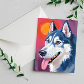 Carte Postale Sibérien Husky | Tableau Portrait de chien