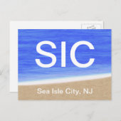 Carte postale SIC Sea Isle City NJ Beach (Devant / Derrière)
