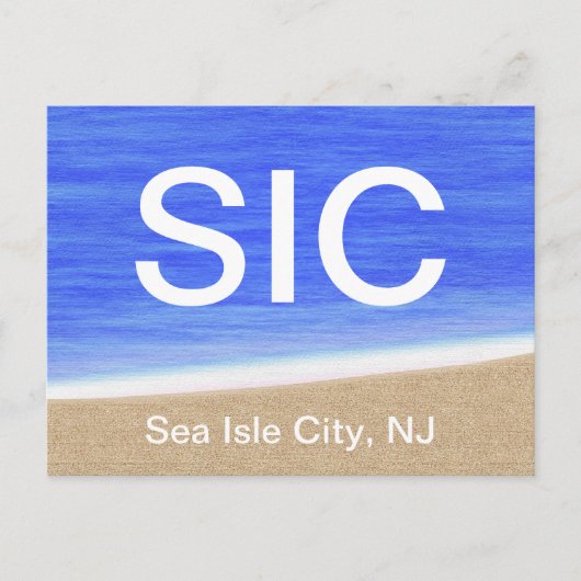 Carte postale SIC Sea Isle City NJ Beach (Devant)