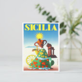 Carte Postale Sicile Italie voyage vintage (Debout devant)