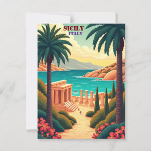 Carte Postale Sicile, Italie Vues Côtières, Culture Charme