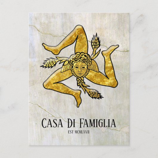 Carte Postale Sicilienne Trinacria Votre Texte (Devant)